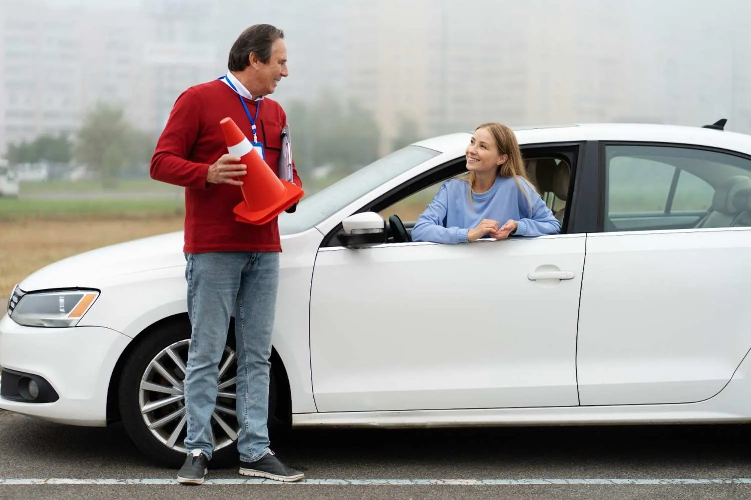 Driver protected by roadside auto insurance
